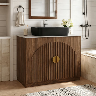 Meuble-lavabo simple 36 po avec comptoir en pierre et lavabo