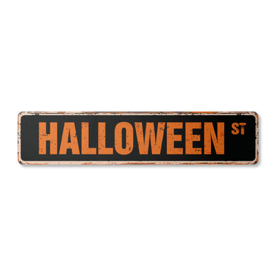 Panneau de signalisation d'Halloween en aluminium 4 po x 18 po