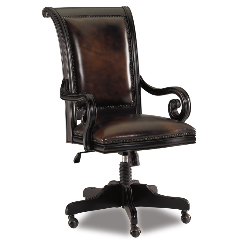 Telluride High Back Black Leather Swivel Task Chair