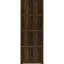 Tour à 3 tablettes en bois d'ingénierie en pin foncé, conception verticale peu encombrante, tour rustique pour décoration intérieure, finition en pin, conception pour économiser de l'espace, tablettes et rangement à 4 compartiments