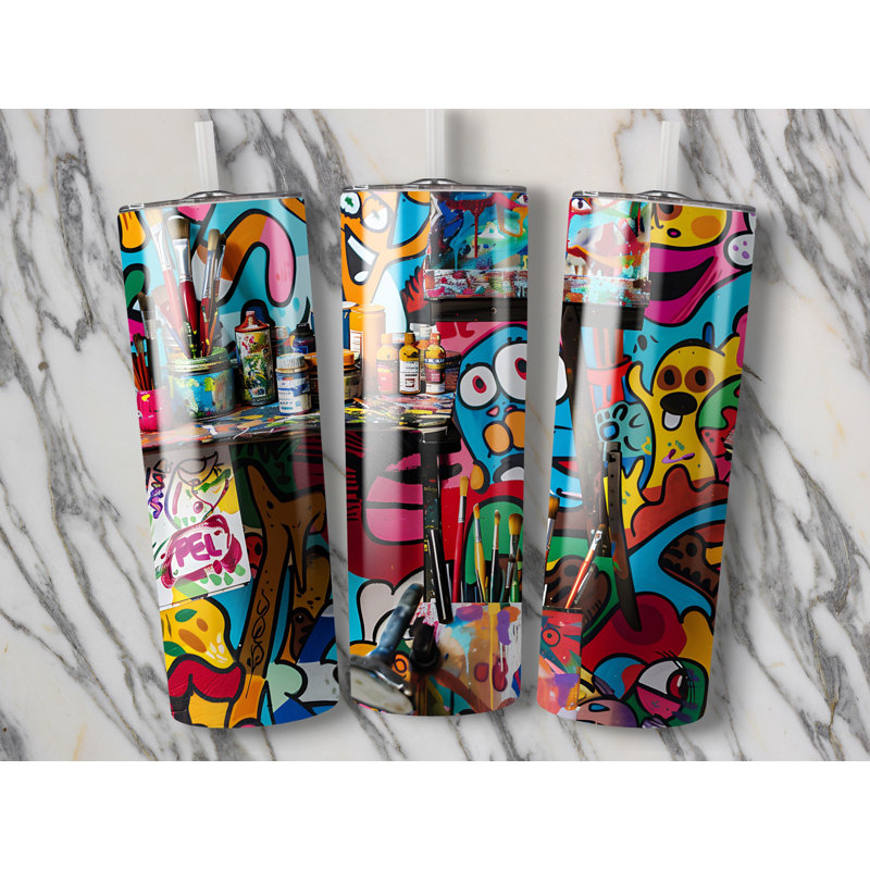 Choose Handmade Tumblers 591ml Vacuum Insulated Stainless Steel (18/8) Travel Tumbler with Straw