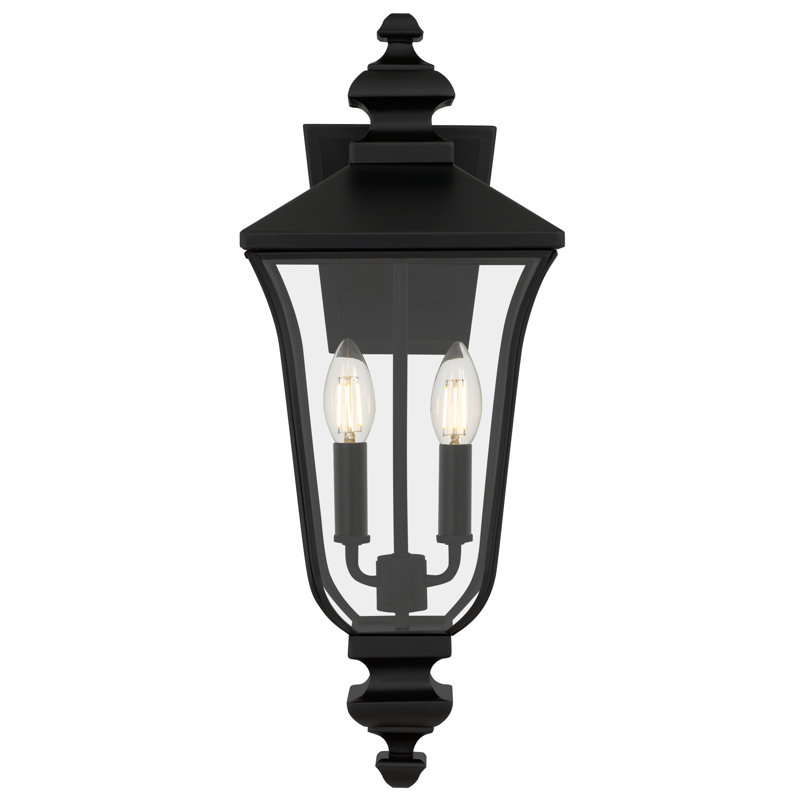 Lanterne murale d'extérieur noir mat 2 lumières Farley, Deux lumières, H 20 po x l 8 po x P 8,75 po