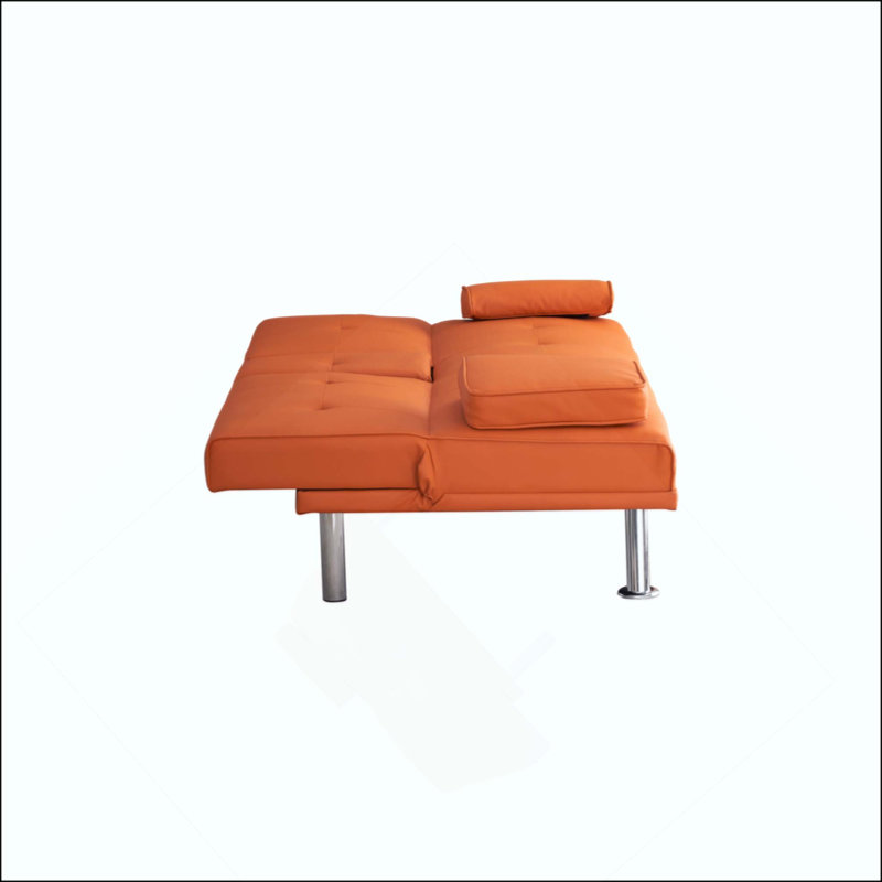 Leather Multifunctional Double Folding Sofa Bed with Coffee Table for Office Use