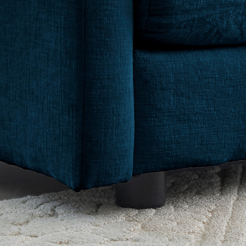 Fauteuil d'appoint avec repose-pieds Raille, Bleu