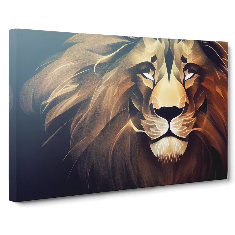 Tranquil Lion Abstract - Wrapped Canvas, 50cm H x 76cm W x 3cm D