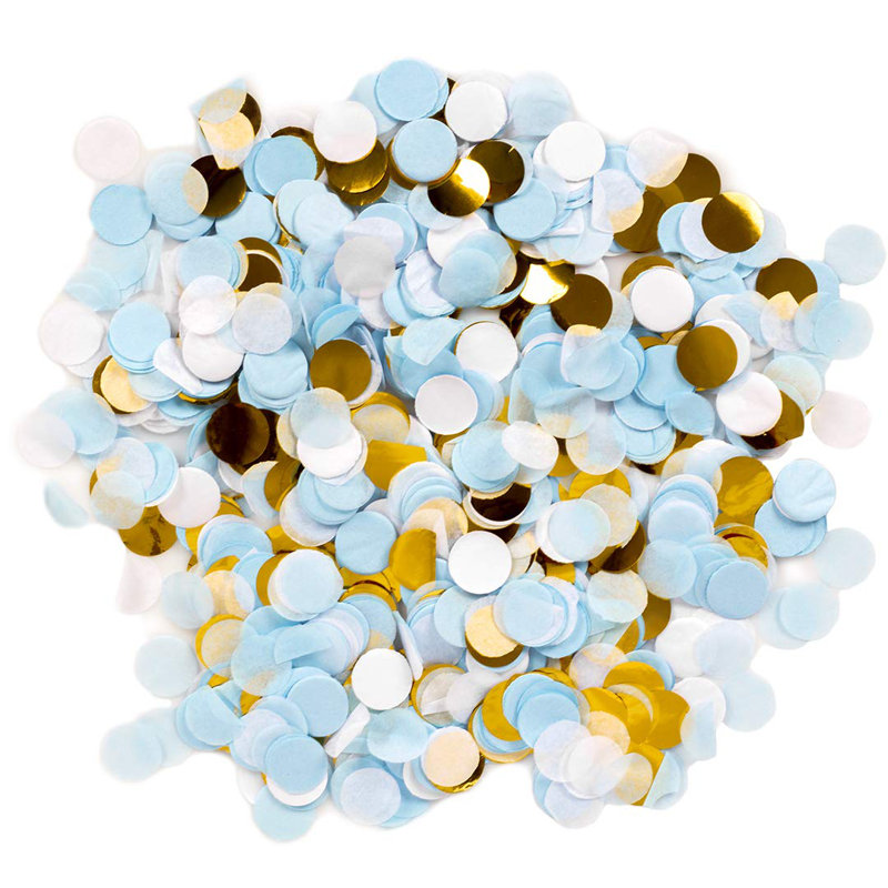 Papier de soie confetti, Bleu / doré