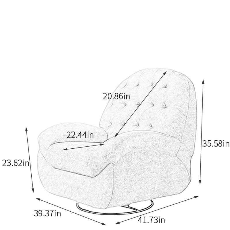 Nikeyia Upholstered Swivel Recliner, Blue