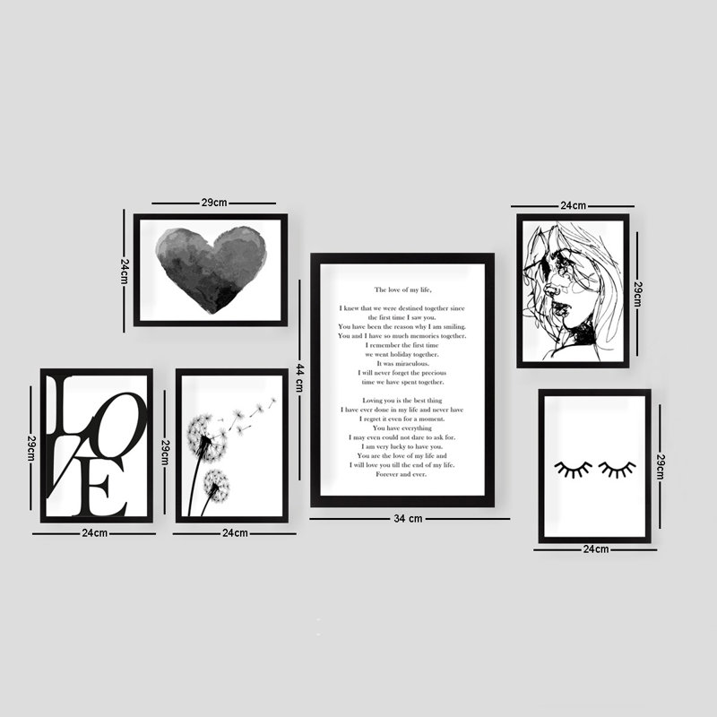 Anonymous - 6 Piece Single Picture Frame Print on Wood