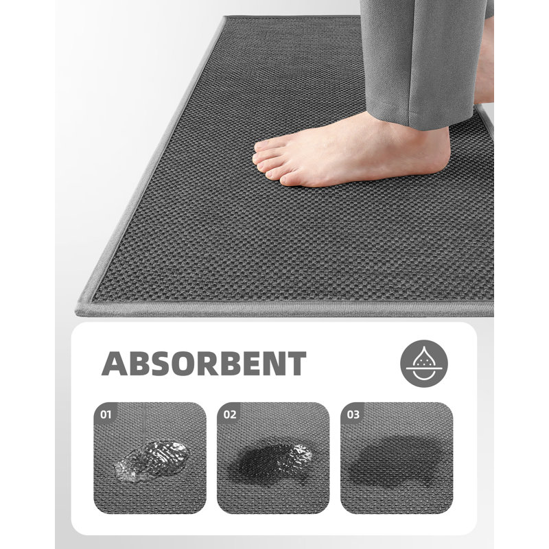 Tapis de cuisine Amesdale, Tapis de couloir 1 pi 5 po x 5 pi 11 po, Gris foncé