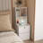 Table de chevet avec station de charge, table de chevet intelligente avec veilleuse, table de chevet moderne avec bibliothèque, tables de chevet avec armoire de rangement pour la chambre à coucher-223096150