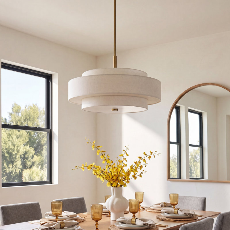 Arly 5 - Light Dimmable Drum Chandelier
