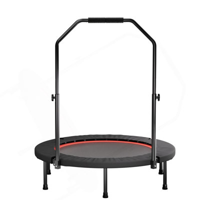 YC 40Inch Foldable Trampoline With Handle-Standard-Spring-Black