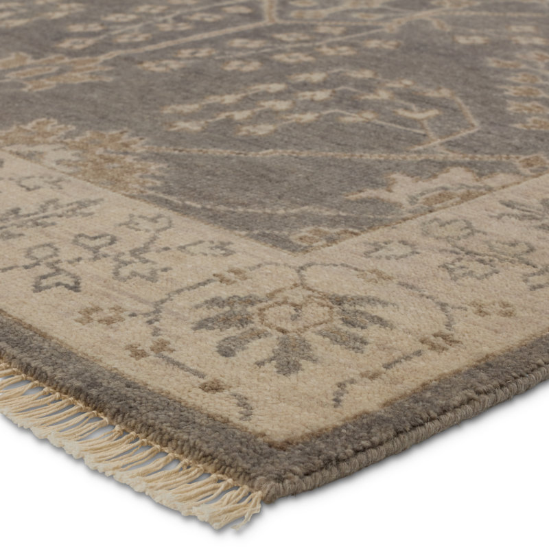 Jaipur Living Reagan LIB02 Handknotted Oriental Gray and Beige Area Rug (12'x18'), Rectangle 2' x 3'