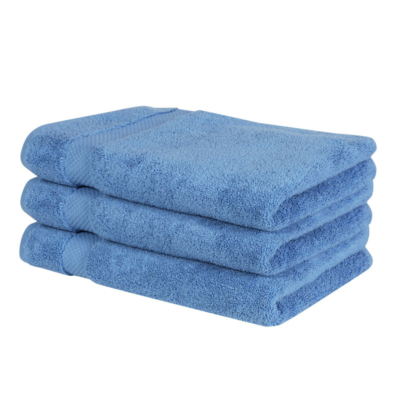 Ensemble de serviettes 100% coton Splash 100% coton Splash, essuie-mains absorbants doux 550 g / m² pour salle de bain, spa et usage quotidien, certifié OEKO-TEX, paquet de 3, bleu foncé