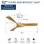 52 Inch Ceiling Fan Without Light, With Remote Control 6 Speed Quiet Reversible DC Motor-896638170-896638164