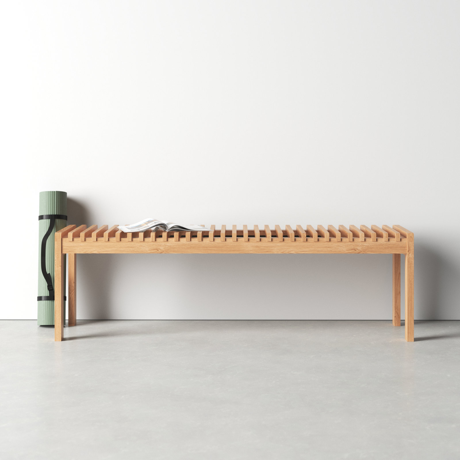 Cortes 60" Entryway Bench, Oak