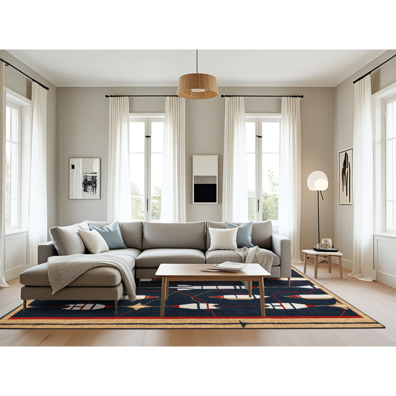 Tapis gris lavable à la machine, Rectangulaire 8 pi x 10 pi
