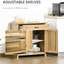 Buffet à effet bois naturel, design rustique avec tiroir et tablette réglable, pour le salon, la table de chevet du vestibule