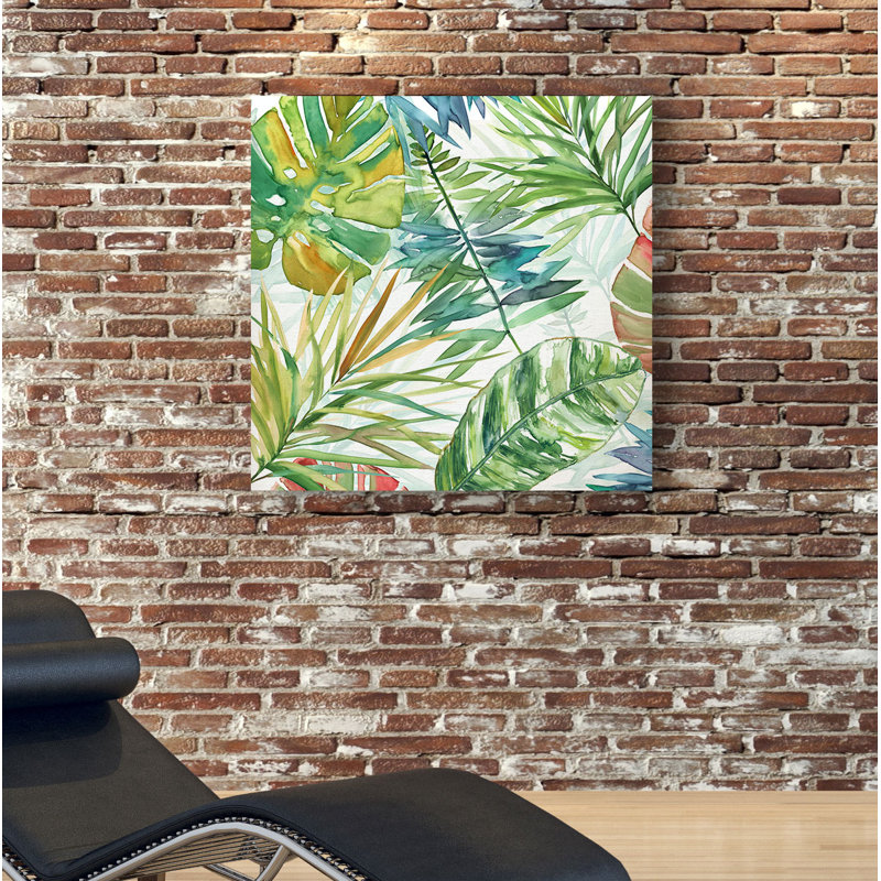 « tropical sketchbook i », peinture sur toile tendue, H 10 po x l 10 po x P 1,5 po