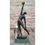 Sculpture moderne moderne en bronze - figurine de volleyball avec base en marbre