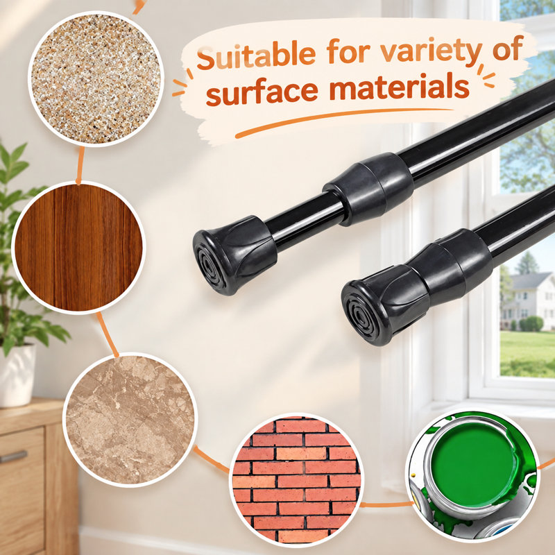 Lot de 2 petites tringles à rideaux à ressort extensibles, de 18 à 28 cm, pouvant servir de tringles à rideaux pour les ustensiles de cuisine, les armoires et les armoires ; s'adaptent aux espaces restreints pour un maintien optimal.