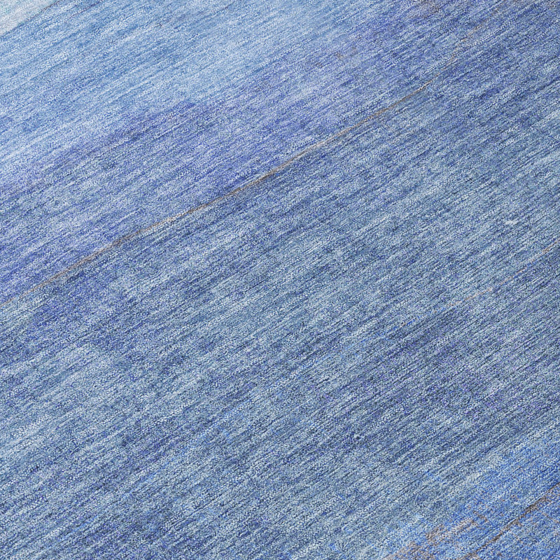 Tapis bleu intérieur / extérieur lavable à la machine Cinead ACN1699, Rectangle 2 pi 6 po x 3 pi 10 po
