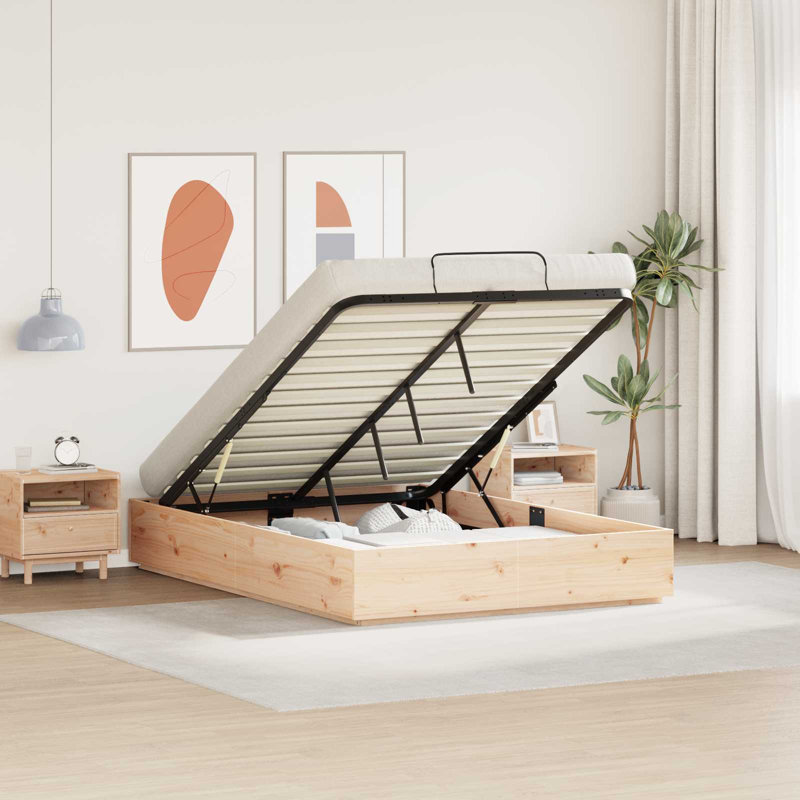 Solid Wood Bed Frame, 120 x 200cm, Natural