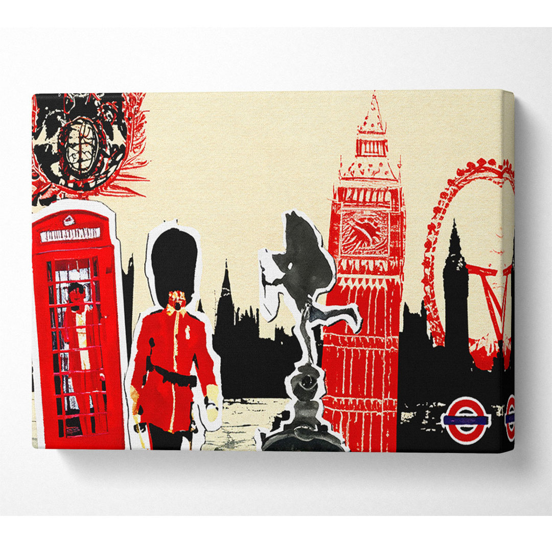 London Collage - Kunstdrucke auf Leinwand - Wrapped Canvas