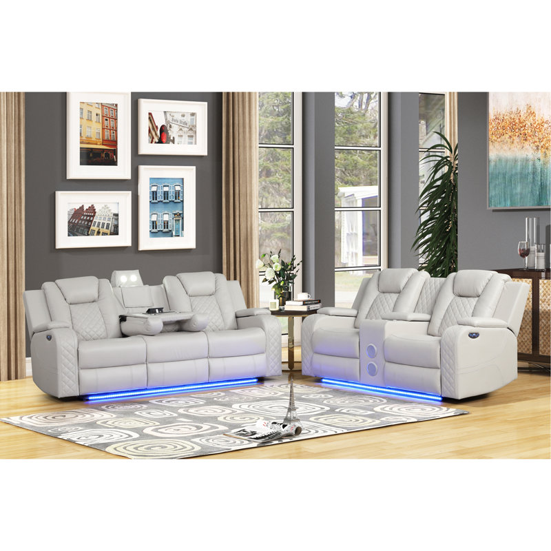DEL et fauteuil inclinable électrique 2 pièces en similicuir