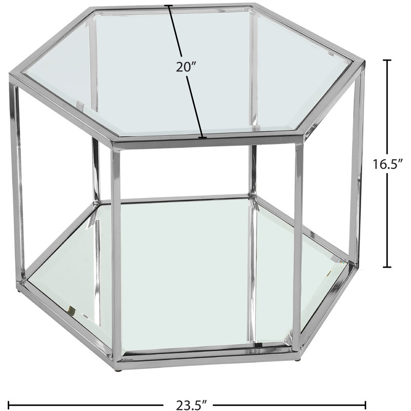 Table basse avec rangement Sei, Chrome