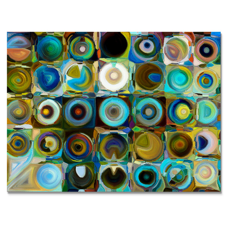 «Colorful Colorful Green and Turquoise Element», reproduction sur toile tendue, H 16 po x l 32 po x P 1 po