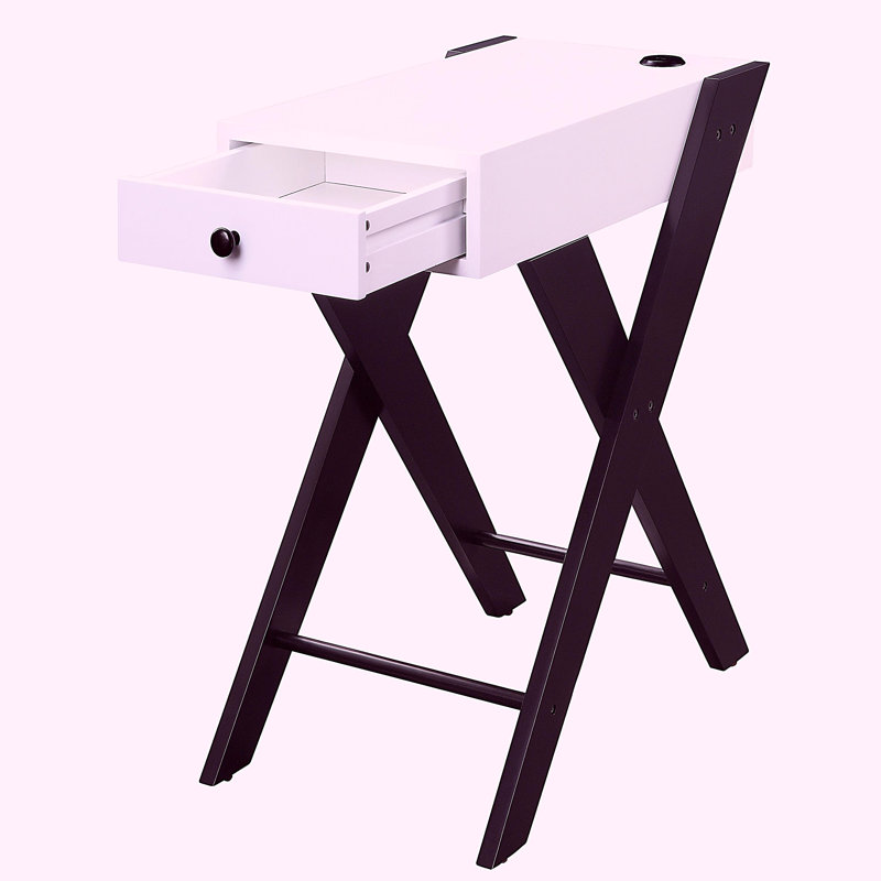 Table d'appoint avec port USB noir et blanc