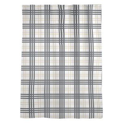 Plaid Sheer Rod Pocket Single Curtain Panel
