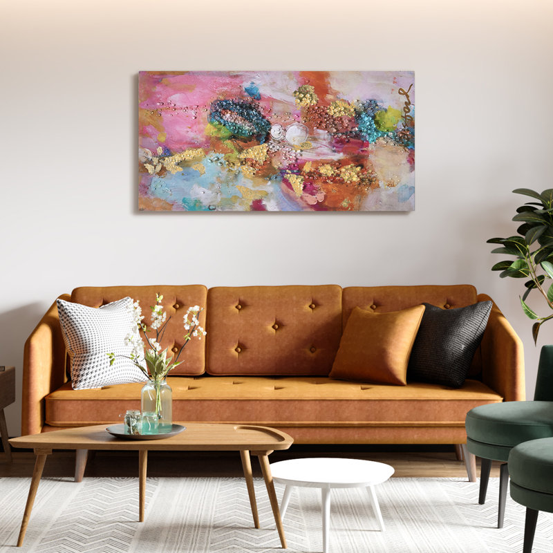 Art mural coloré sur toile recouverte d'époxy coloré Symphony II Crystallus