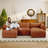 Eleen 5-piece 112.6"W Chenille Modular Sectional, Seat Underneath Storage Basket, 2 Storage Ottomans-1120723778