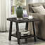 Table de bout en bois manufacturé de qualité avec base de rangement supplémentaire en deux tons gris-2122306401-2122306403