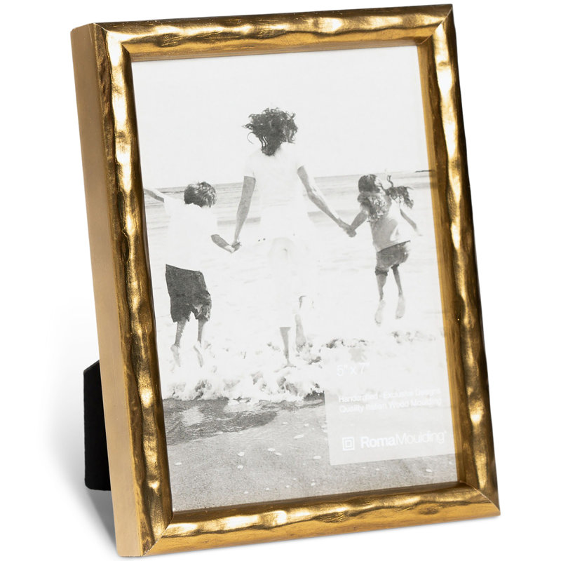 Cadre pour photo simple en bois embossé, 5 po x 7 po, Doré