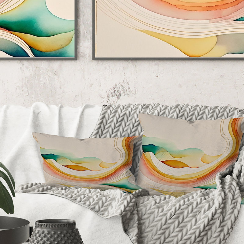 Coussin multicolore Abstract Waves IV - Abstract Spirals