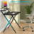 Small Folding Desk with Shelf,  2-Tier Compact Computer Table, Portable Study Workspace for Home Office