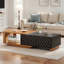 Table basse extensible, table basse centrale avec 2 tiroirs de rangement
