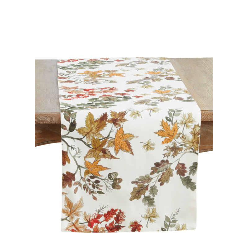 Fall Leaves Multicolor Foliage Harvest Table Runner 16" X 72"