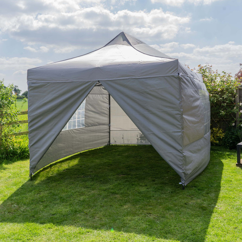 Cailin Pop-Up Gazebo, 280cm H x 250cm W x 250 cm D, Light Grey
