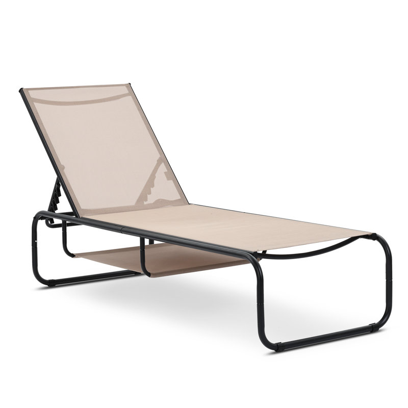 Chaise longue d'extérieur en polyrésine, Kaki