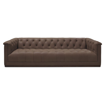 Joelle 84" Genuine Leather Tufted Sofa