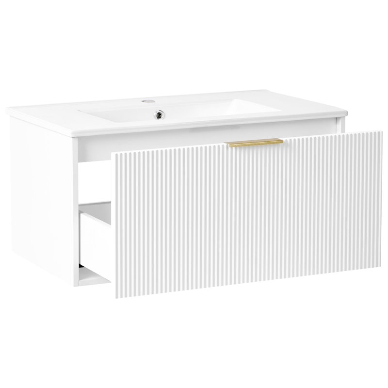 Rutilia 80.00mm Single Bathroom Vanity with Basin, Gold