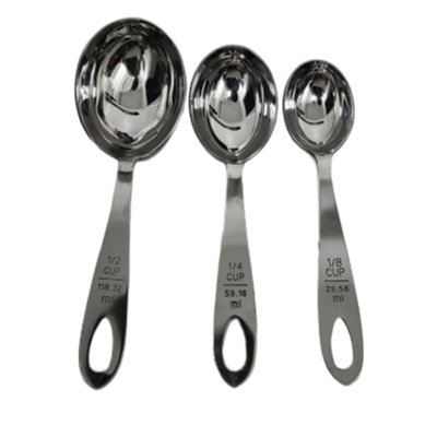 3pc Stainless Steel Measuring Cup /spoon Set