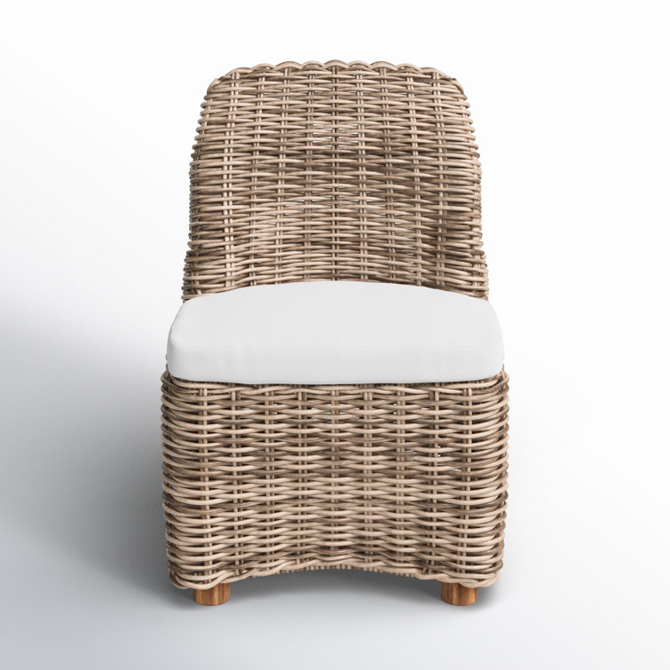 Dalva Polyethylene (PE) Wicker Wicker Outdoor Dining Side Chair with Cushion