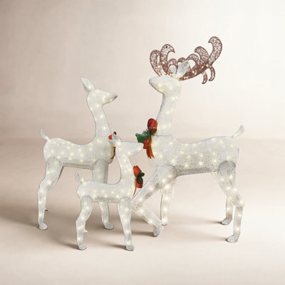 3-Piece LED Lighted Deer Family Set