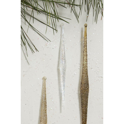 Ornement en forme de glaçon scintillant 0,5 po x 7,5 po