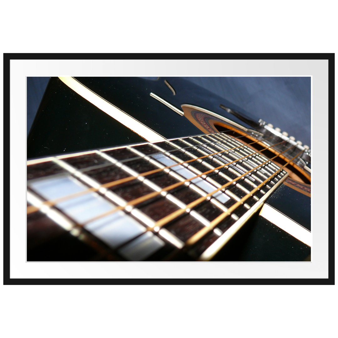 Gerahmtes Poster Gitarrensaiten